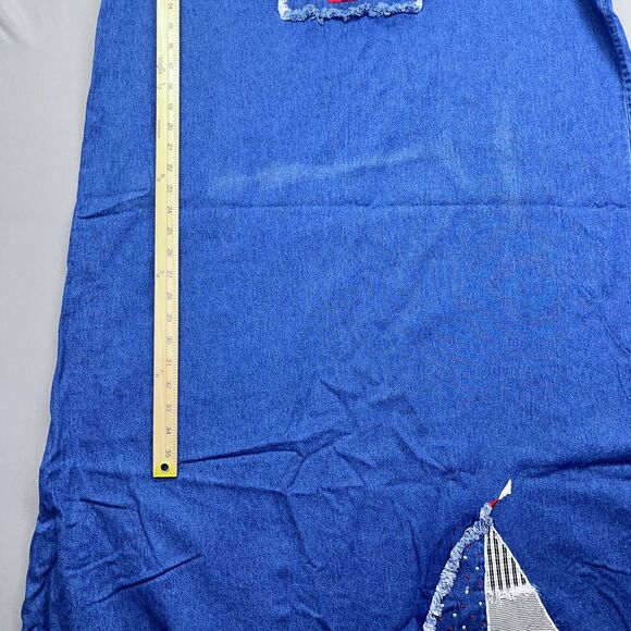 Silhouettes Denim Maxi Dress Womens 20W Short Sleeve‎ Modesty Patchwork Blue - Picture 5 of 16